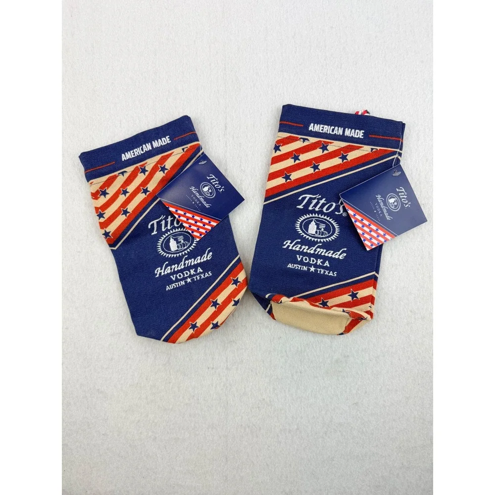 Tito's Handmade Vodka Bottle Bags Set of 2 American Made Patriotic NWT
